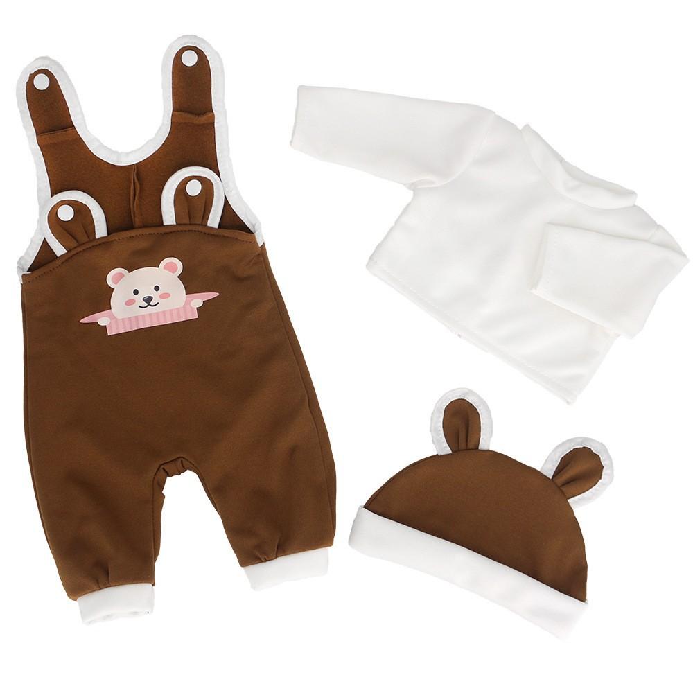 Doll Clothes for 36-43cm / 17Inch New Born Baby Dolls, Soft Outfit with Hat (Not A Doll)