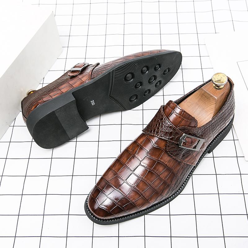 Hot New Monk Shoes Business Leather Laofers Men's Office Shoes Slip-on Shoes Leisure Banquet Shoes Wedding Shoes Plus Size 38-48