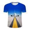 T-Shirts Funny Aircraft Runways 3D Print Summer T Shirt Fashion Kids Casual Boys Girls O-Neck Tshirt Children Tees Tops Clothing