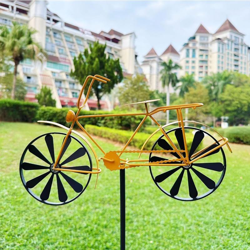 Декор для сада велосипеда, металлическая вертушка для велосипеда, винтажный декор для сада на открытом воздухе, для уличного газона, скульптуры, статуи, украшения