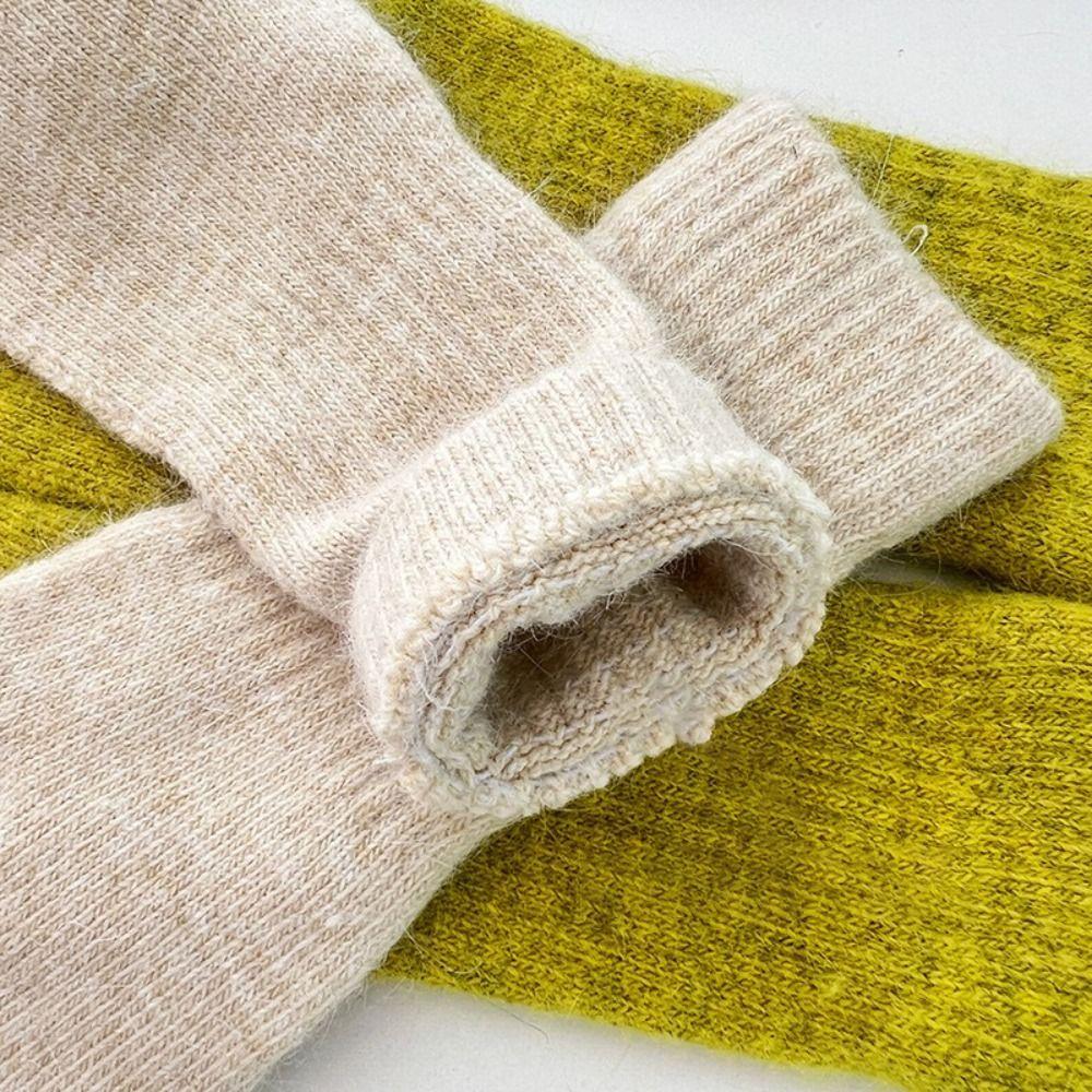Full Fingers Long Wrist Gloves Rabbit Wool Winter Mittens Fashion Woolen Gloves Autumn Winter