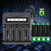 USB-зарядное устройство для аккумуляторов 18650 с ЖК-дисплеем, независимыми слотами для зарядки 18650 и перезаряжаемых батарей AA/AAA
