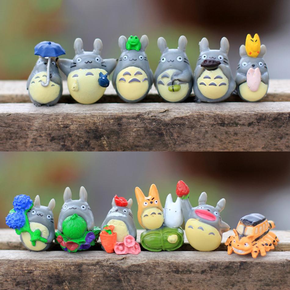 12 шт. Аниме Миядзаки Хаяо Серия Тоторо Фигурка Мини-статуэтка Милые Игрушки Украшения для Комнаты ПВХ Фигурки Игрушка Подарки для Детей Коллекционные