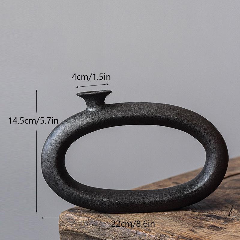 Керамическая черная абстрактная ваза для цветов в скандинавском стиле, декоративная ваза для дома, дизайн дома, Jarron, декор для спальни, настольного компьютера