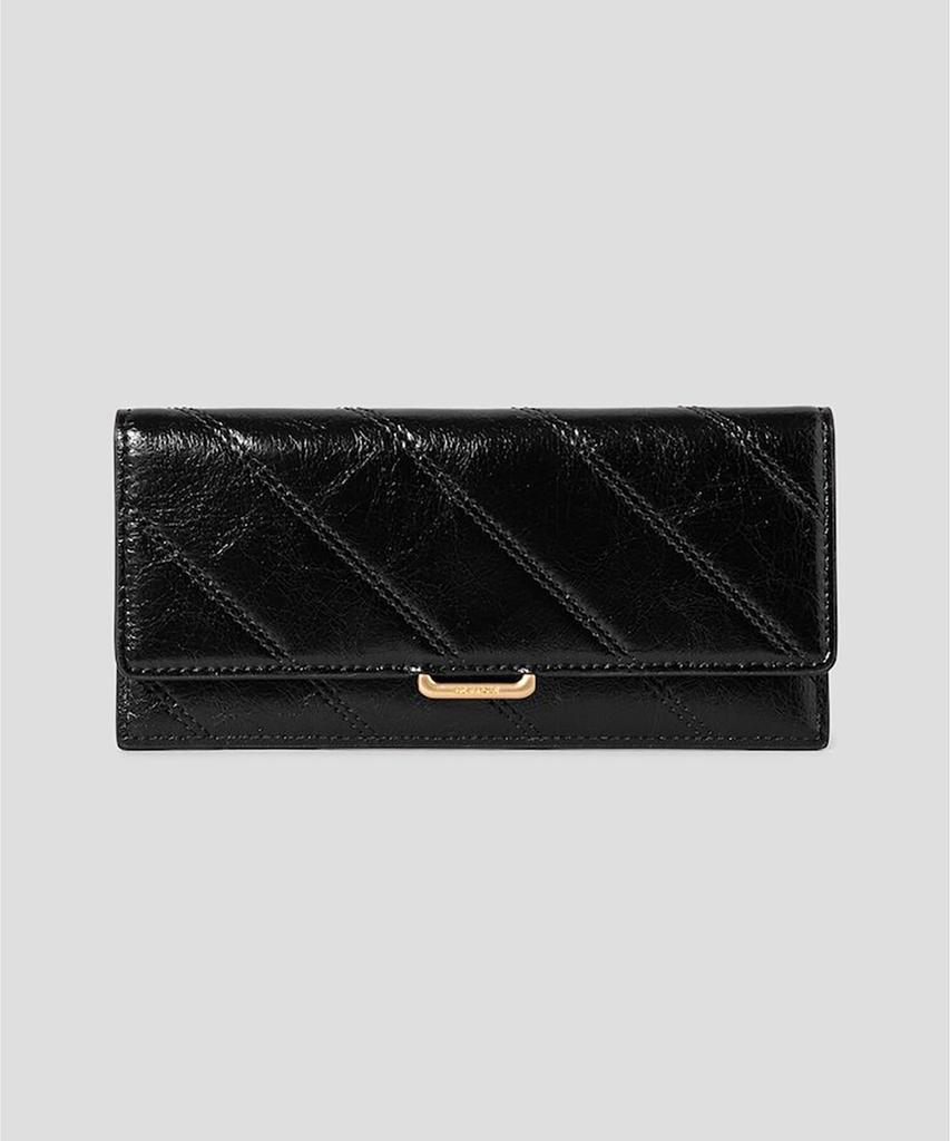 Аксессуар Beanpole Кошелек Nora, стеганый, узкий, длинный - Черный