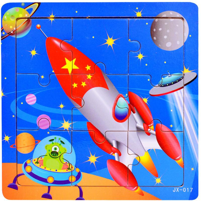 Детская деревянная игрушка-головоломка, детский мультяшный узор, ранняя образовательная игрушка