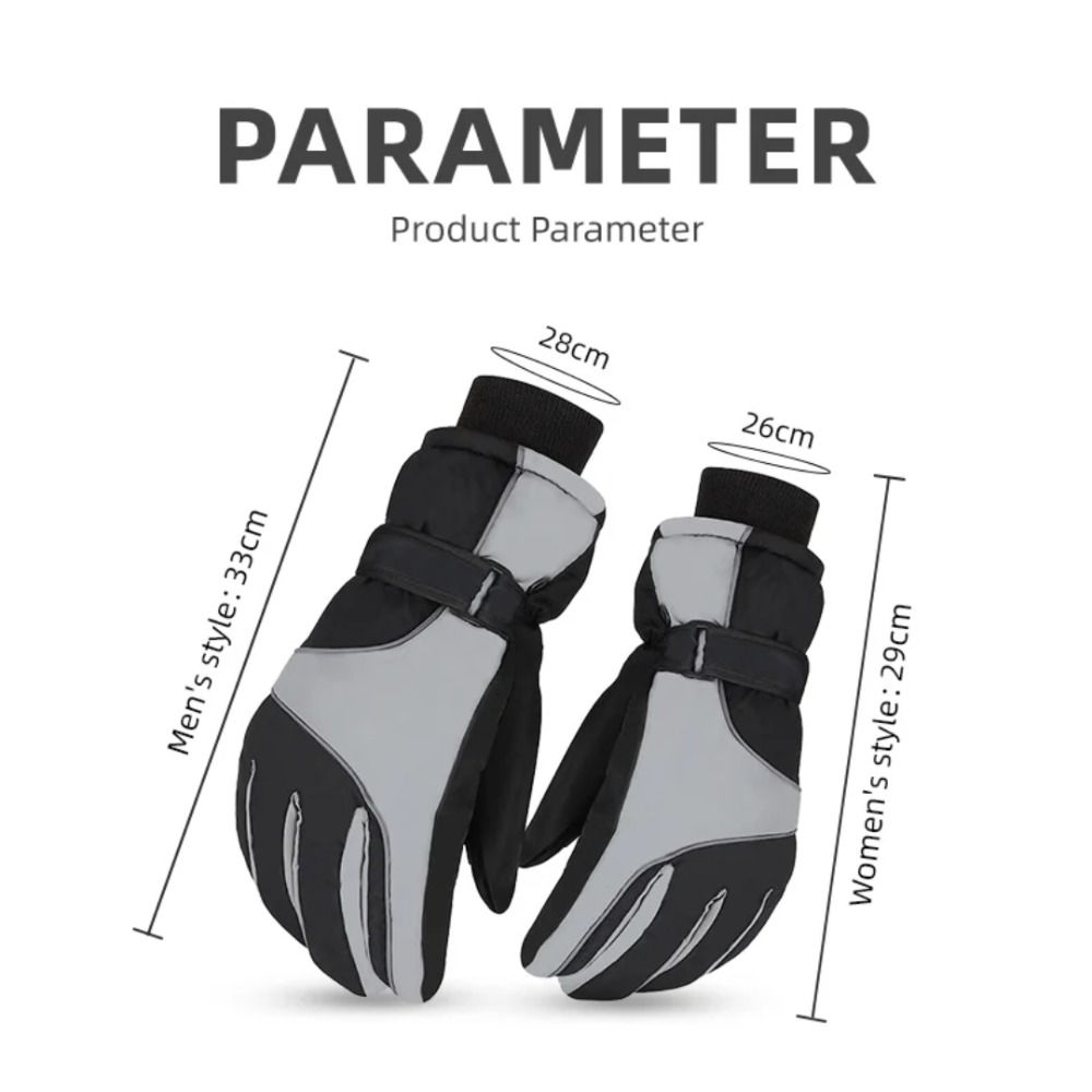 1 Pair Adjustable Ski Warm Gloves Touch-Screen Winter Warm Gloves Snow Warm Gloves Men Women