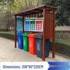 Stainless Steel Outdoor Recycling Station with Rainproof Canopy and Baked Paint Finish