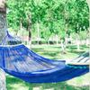 Уличный утолщенный одинарный и двойной противоопрокидывающийся гамак из ледяной шелковой ткани, уличный детский гамак-качели