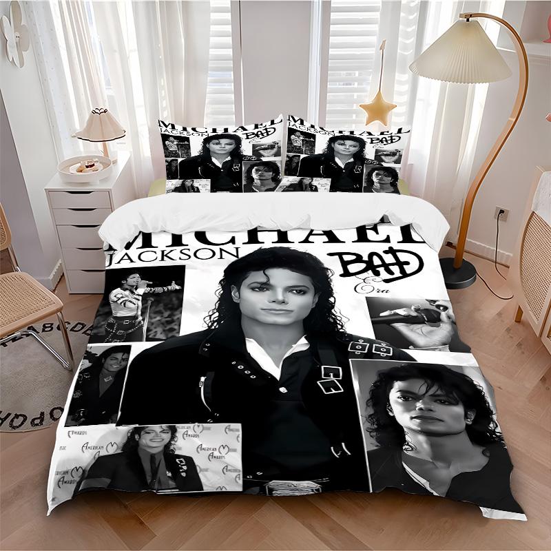 Michael Jackson Bad Era Print 3Pcs Bedding Setduvet Cover With 2 Bedropillowcase Home Birthday Gift