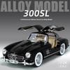 1/24 Benzs 300SL Металлическая модель автомобиля Литье под давлением Металлическая игрушка Классические транспортные средства Модель автомобиля Имитация звука и света Коллекция Детские подарки