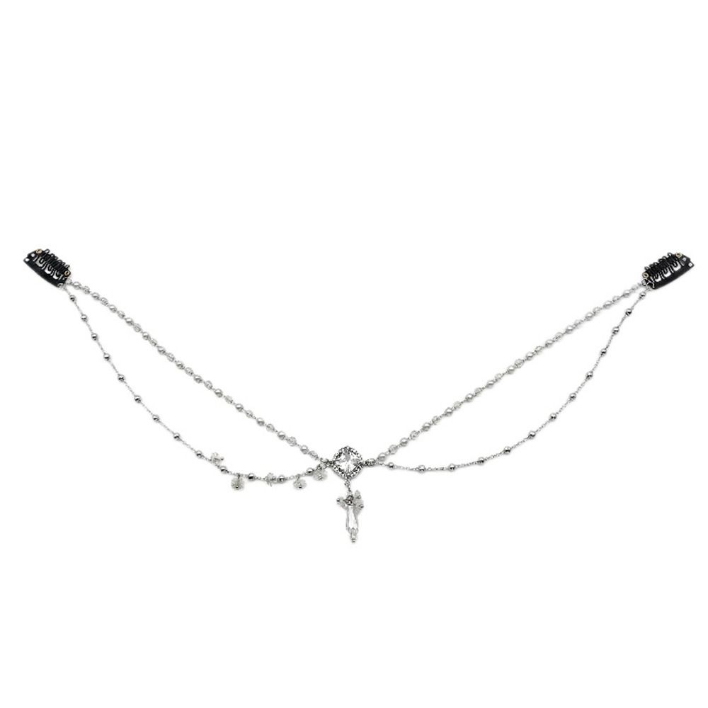 Праздничные Жемчужные Фото Реквизит Новогодний Боковой Зажим Аксессуары Для Волос Хрустальная Цепочка На Голову Подвеска На Брови