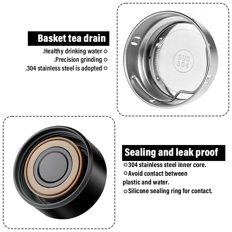 500ml Smart Thermo Mug Filter Coffee Drink Flask Temperature Display for SEAT Leon FR 5 6 MII Altea 5F Ibiza Toledo Cordoba Alhambra MK3