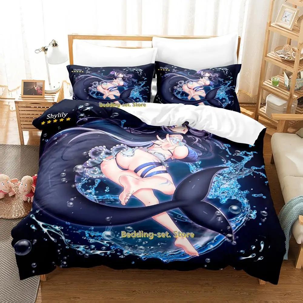 Kawaii Shilily Комплект постельного белья Single Twin Full Queen King Size Комплект постельного белья Adult Kid Спальня Пододеяльники Наборы Аниме Новый