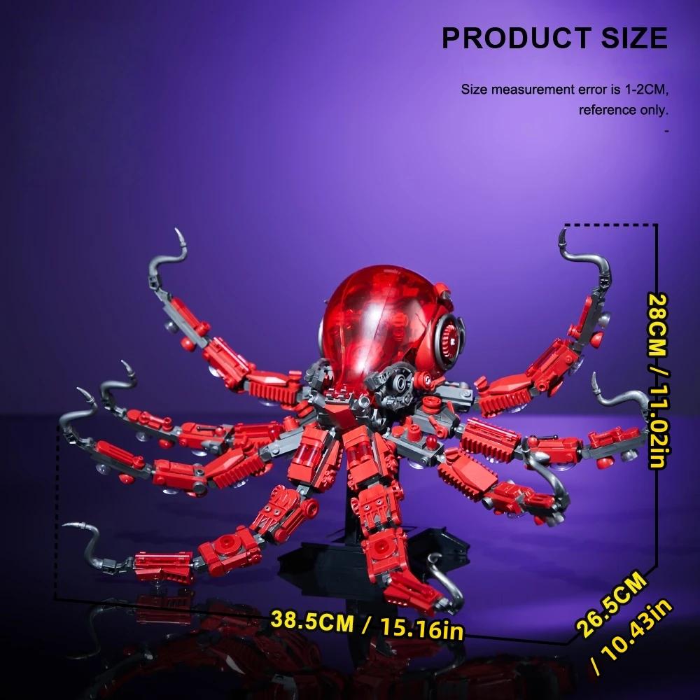 Creative Mechanical Octopus Model Building Kit Educational Construction Bricks Toy for Kids Adults STEM Learning