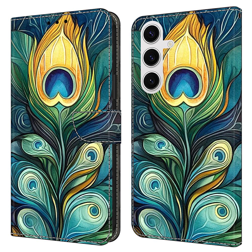 For Samsung Galaxy S25 Leather Case Pattern Printing Wallet Stand Flip Phone Cover