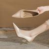 Women's Shoes Wedding High Heels Solid Color Silk Shoes Thin Heels Thin Women's Shoes Versatile Pointed Single Shoes Women's Summer
