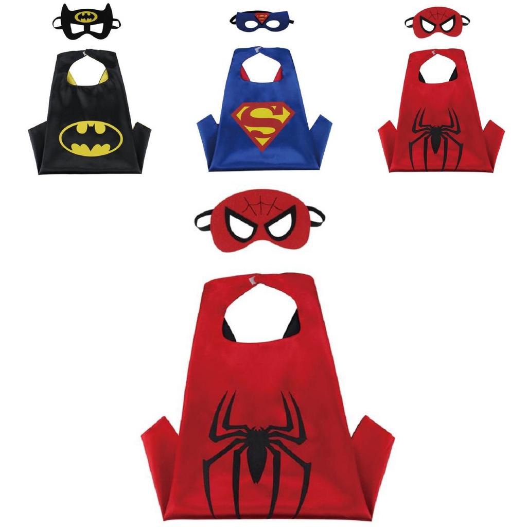 Colorful Marvel Anime Cosplay Superhero Cloak And Mask For Childrens Fancy Dress