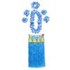 1 Set Hula Skirt High Elastic Eye-catching Plastic Fiber Hawaiian Hula Grass Skirt Set for Summer