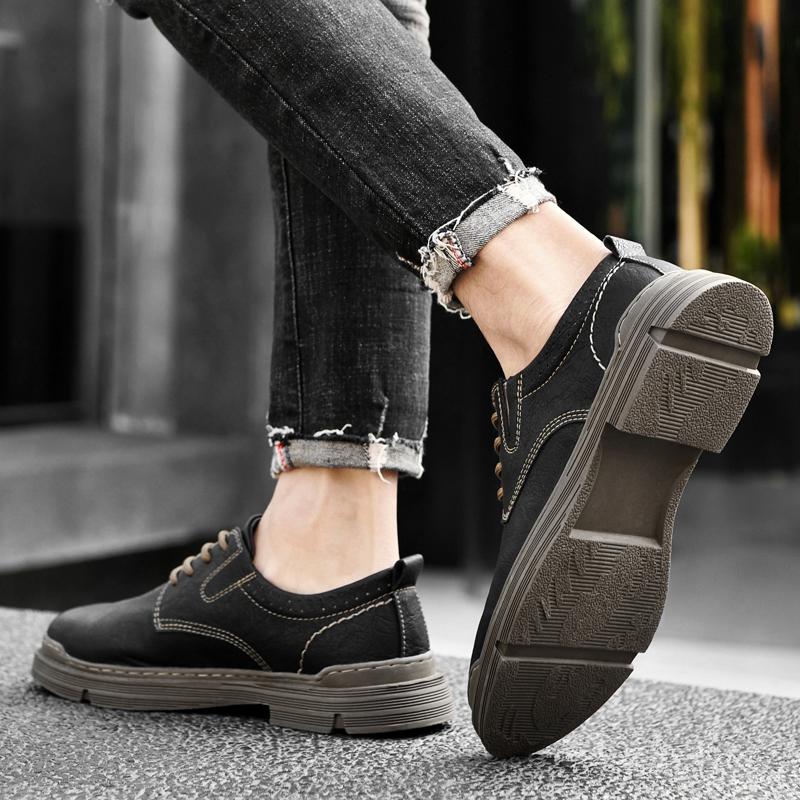 Мужская кожаная повседневная обувь первого слоя, универсальная износостойкая рабочая обувь, нескользящая походная обувь для скалолазания