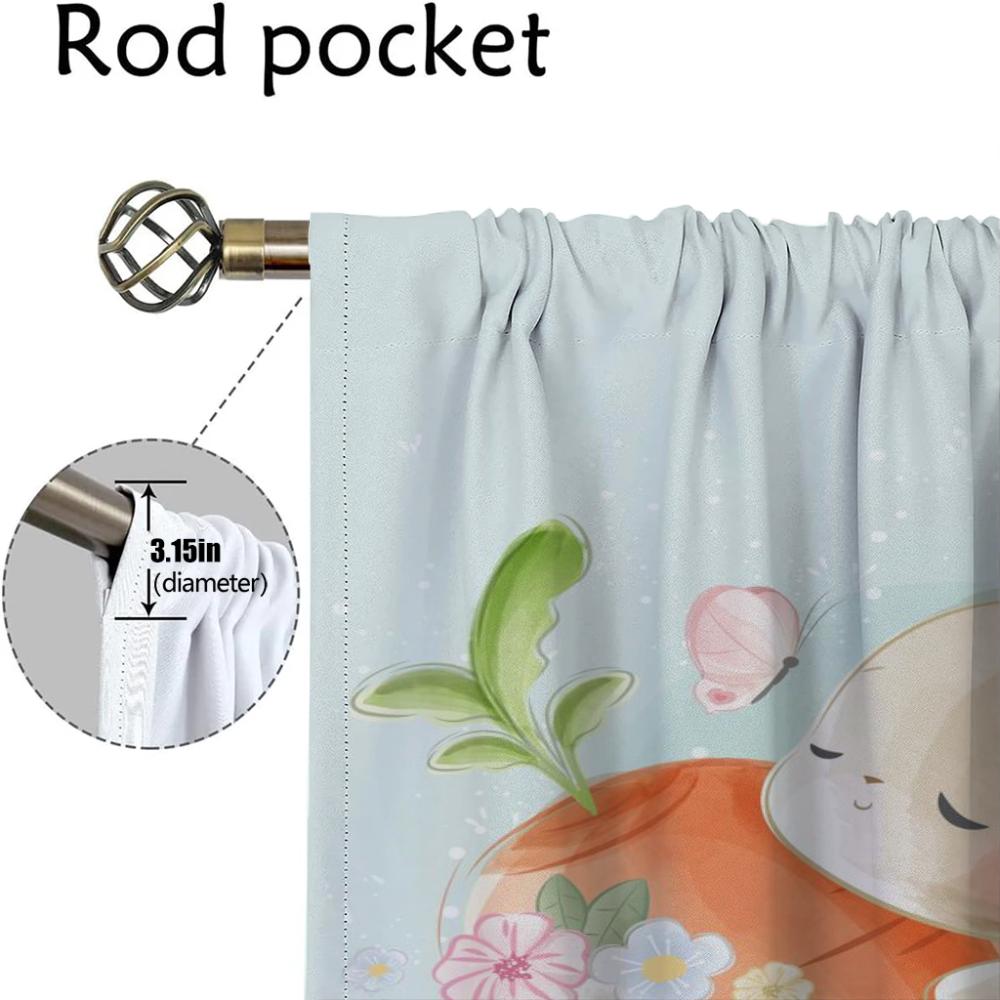 Cute Animals Shades Kitchen Curtains 2 Pieces Home Interior Curtains for Camera Blackout Curtain Tulle for Bedroom Partition