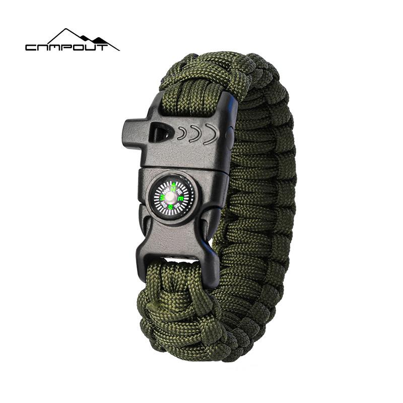 1pc Outdoor Survival Umbrella Rope SOS Bracelet Emergency Rescue Bracelet EDC Camping Survival Compass Whistle Saving Tools