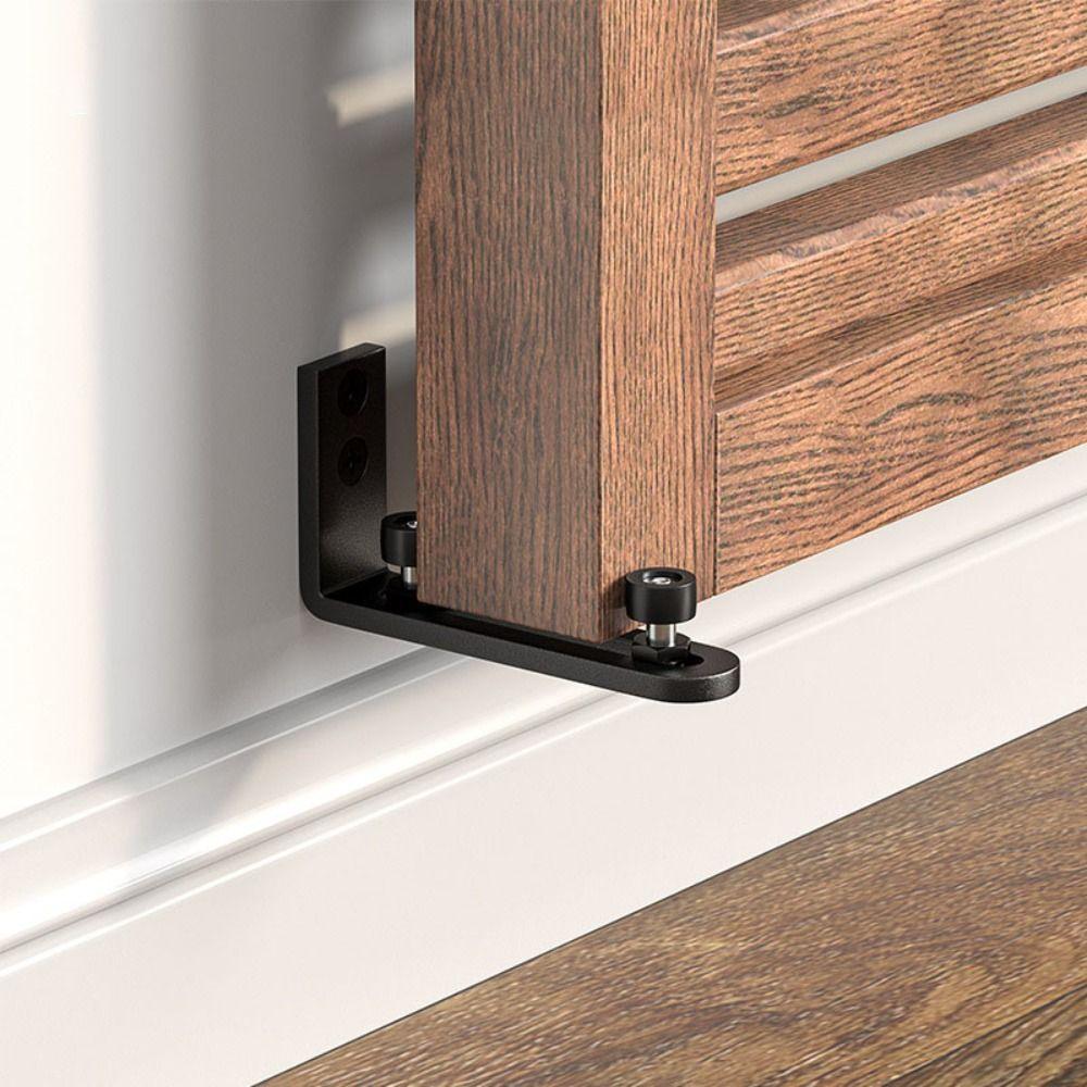 Направляющая для пола амбарной двери с двойным колесом, настенная нижняя направляющая, плавный стопор качания амбарной двери, мастерская