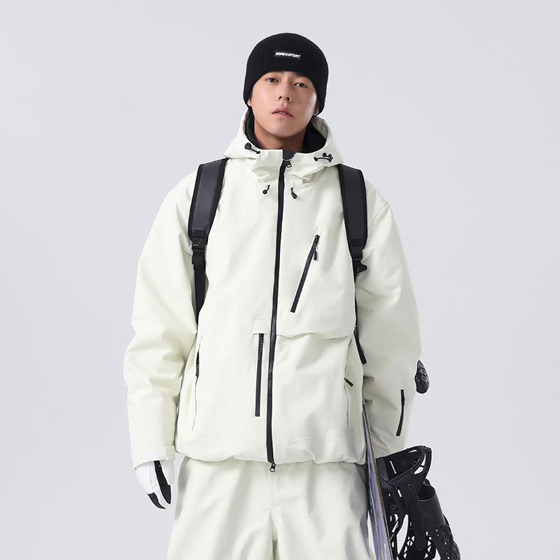 Baggy Ski Jacket for Men and Women Breathable Snow Coat Waterproof Insulated Waterproof Snowboard Jackets With Hood Loose Fit Windproof Skiing Jacket