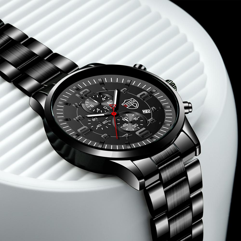 Модные мужские часы из нержавеющей стали, мужские часы с датой, повседневные спортивные часы, роскошные деловые мужские кварцевые наручные часы Relogio Masculino