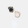 Kawaii Cartoon Cat Metal Brooches Lovers Couple Black Cat White Cat Mini Badges Children Adult Clothing Decoration Pins