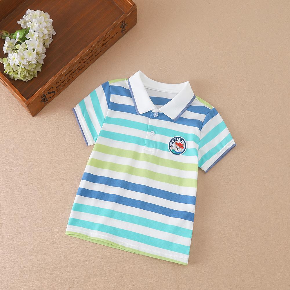 Рубашки-поло для маленьких мальчиков, высококачественная летняя полосатая верхняя рубашка с короткими рукавами, одежда для детей от 2 до 6 лет, детские футболки с отложным воротником
