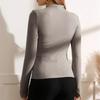 Autumn Women Long Sleeve Elastic Pure Color Going Out Tops Ruched Fashion Elegant Softy Slim Crop Top