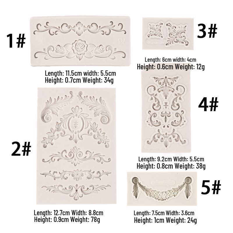 Набор рельефных силиконовых форм для эпоксидной смолы, глины, украшений для торта и шоколадной мастики