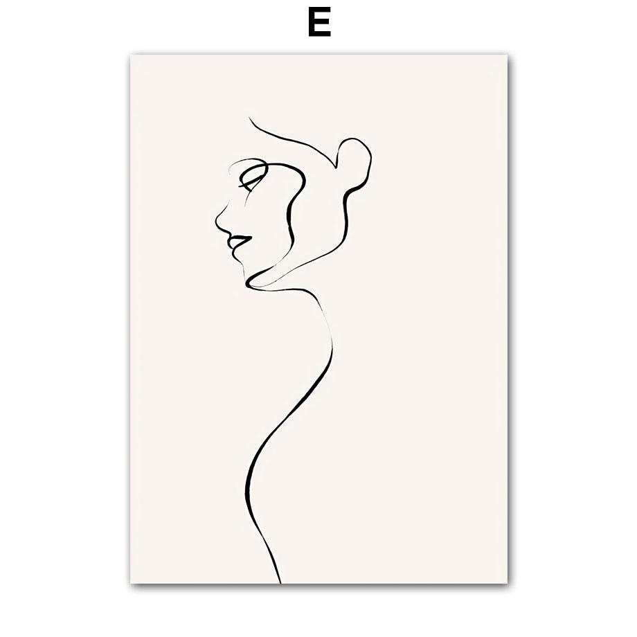 Spring Fresh Indie Pop Pink Green Flower Abstract Line Wall Art Canvas Painting Living Room Decor Poster And Print Wall Pictures