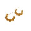 Minimalist Metal Semi-Circular Simple Earrings, Earrings, Retro Beaded Arc Earrings, Niche Design, Light Luxury And Versatile