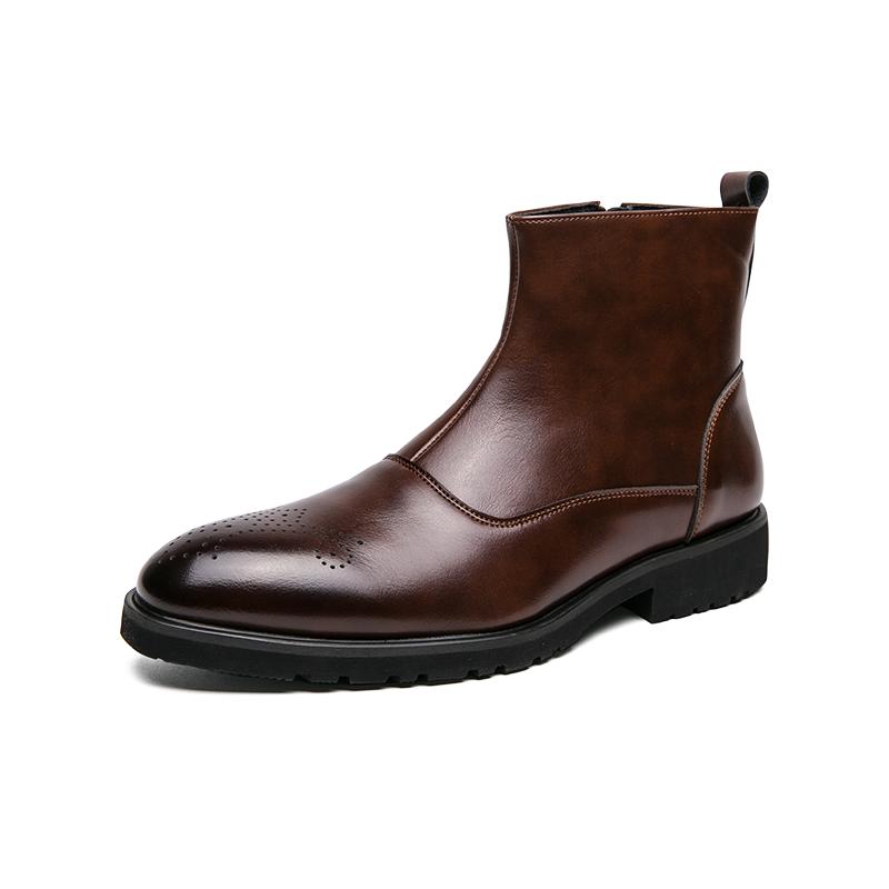 Высококачественные ретро-ботинки «Челси», мужские модные кожаные ботильоны, мужские короткие ботинки в британском стиле, повседневная обувь с высоким берцем