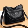 Women's 2024 New Mom's Bag Simple and Fashionable Shoulder Bag Soft Leather Middle Aged Women's Large Capacity Crossbody Bag Tide
