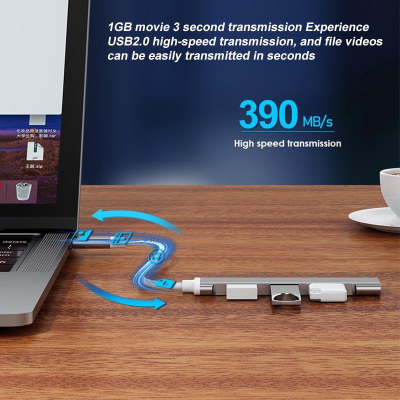 USB-C концентратор 3.0 Type C 3.1, 4 порта, мульти-разветвитель, адаптер OTG, компьютерные аксессуары