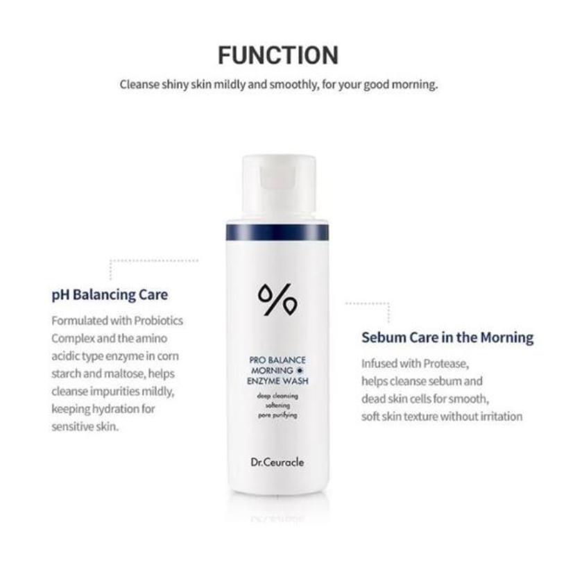 Доктор. Ceuracle Pro Balance Morning Enzyme Wash 50г – Мягкая пудра для умывания для ежедневного использования