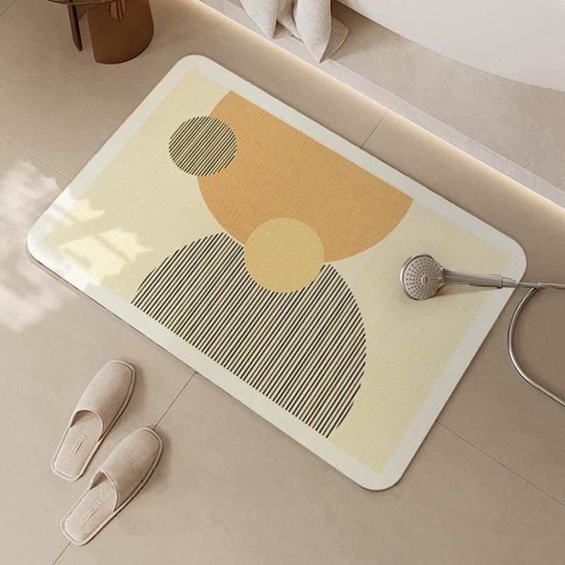 Туалетная дверь Ванная комната Диатомовая грязь Быстросохнущая подкладка для ног Коврик для ванной Ванная комната Коврик для пола в ванной Противоскользящий Сильный водопоглощающий