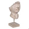 Figurine Décorative - BigBuy Home - Visage - Métal - Polyrésine - Beige