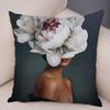 Casual Sexy Feathered Woman Cushion Cover Double Print Decor Girl Pillow Case Soft Plush Pillowcase for Sofa Home Car