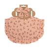 2Pcs/Set Ruffled Edge Muslin Cotton Baby Bibs Hair Bows Girls Headbands Flower Print Saliva Towel Feeding Burp Cloths Scarf