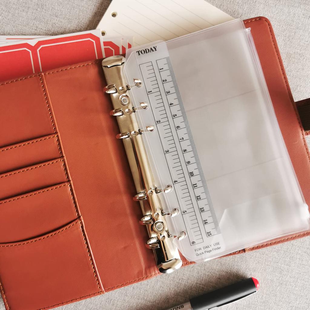 System Planner A6 Size Planner Refill 90 Sheets Horizontal Ruled 6 Hole Memory Fill Memo Pad Note 6 Hole Ring Binder Loose Leaf Synthetic Leather PU