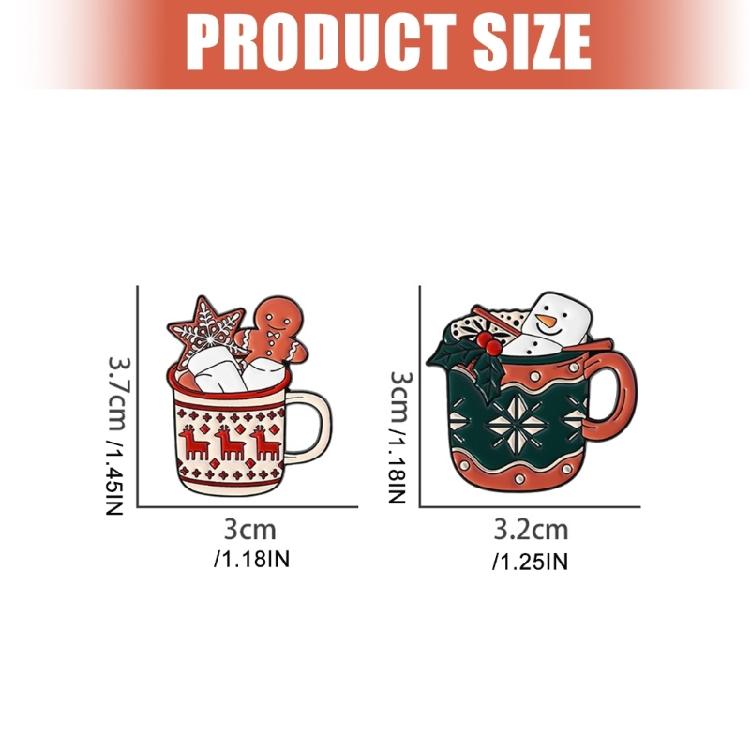 Праздничная эмалевая брошь в виде пряничного снеговика и лося, рождественский дизайн чашки, сплав, булавка, украшение на грудь, подарок для друга