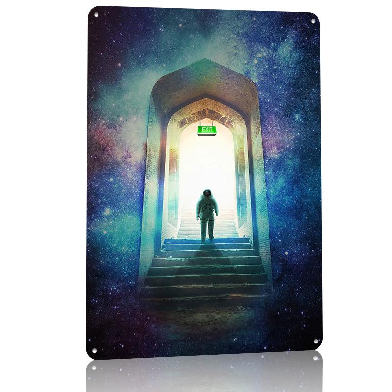Exit Tin Poster Customized Wall Art Retro Vintage Metal Signs for Fans Room Bedroom Decoration Gaming House Interior Accessories