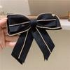 Gift Fashion Pearl Chain Women Side Clip Bow Hair Clip Spring Clip Hair Accessories