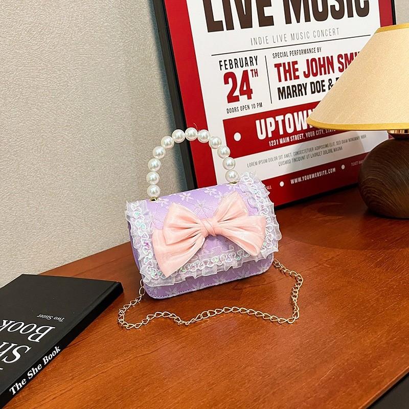 Childrens Small Purse Pu Fabric Cute Fashion Trendy Girls Shoulder Bag For Daily Use