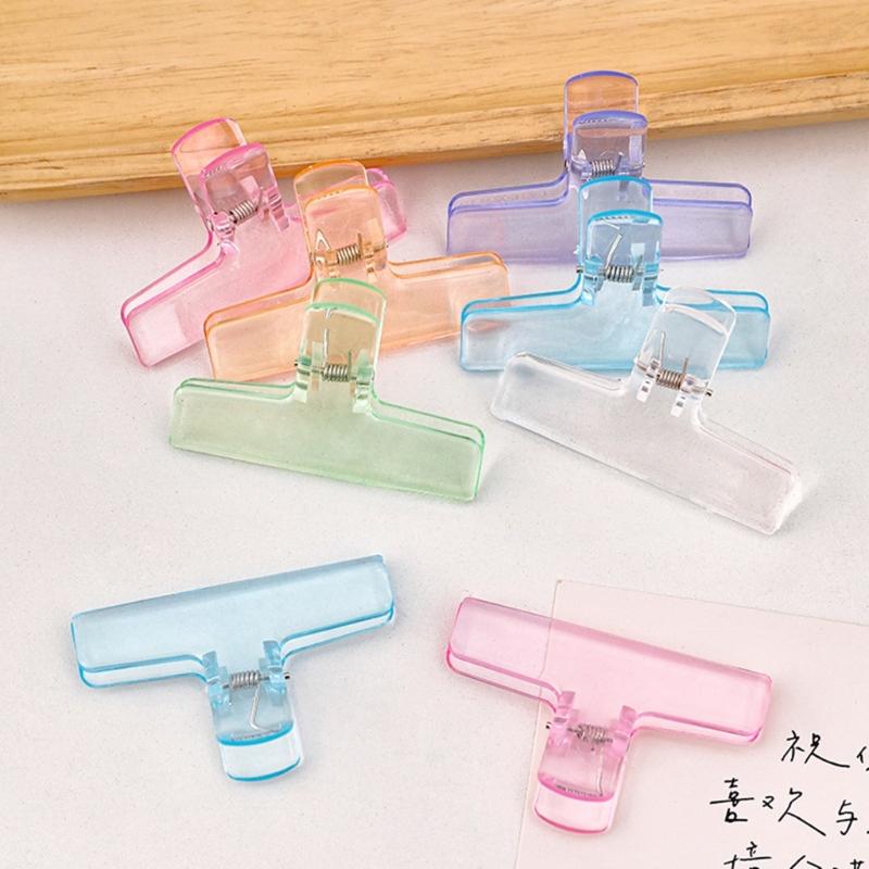 4Pcs Clear Acrylic Paper Clip for Picture Document Drawing Board 74mm Long Paper Clip File Paper Clamp Food Bag Clip