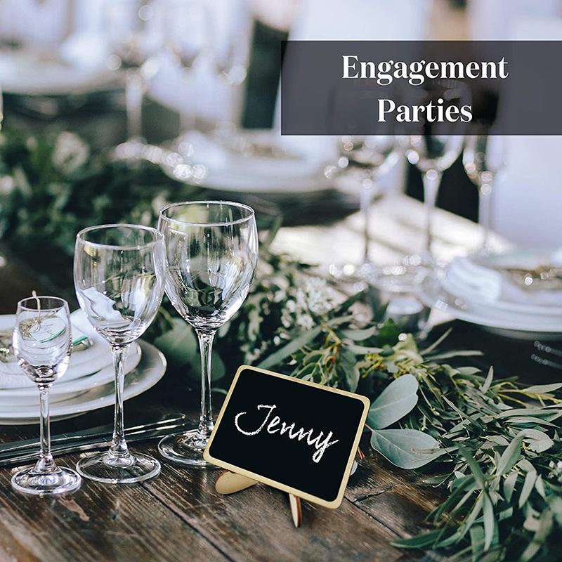 10Pcs Mini Chalkboard Signs With Easel Wedding, Birthday Parties, Message Board Signs And Event Decor Wooden Place Cards